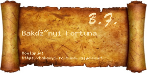 Bakányi Fortuna névjegykártya